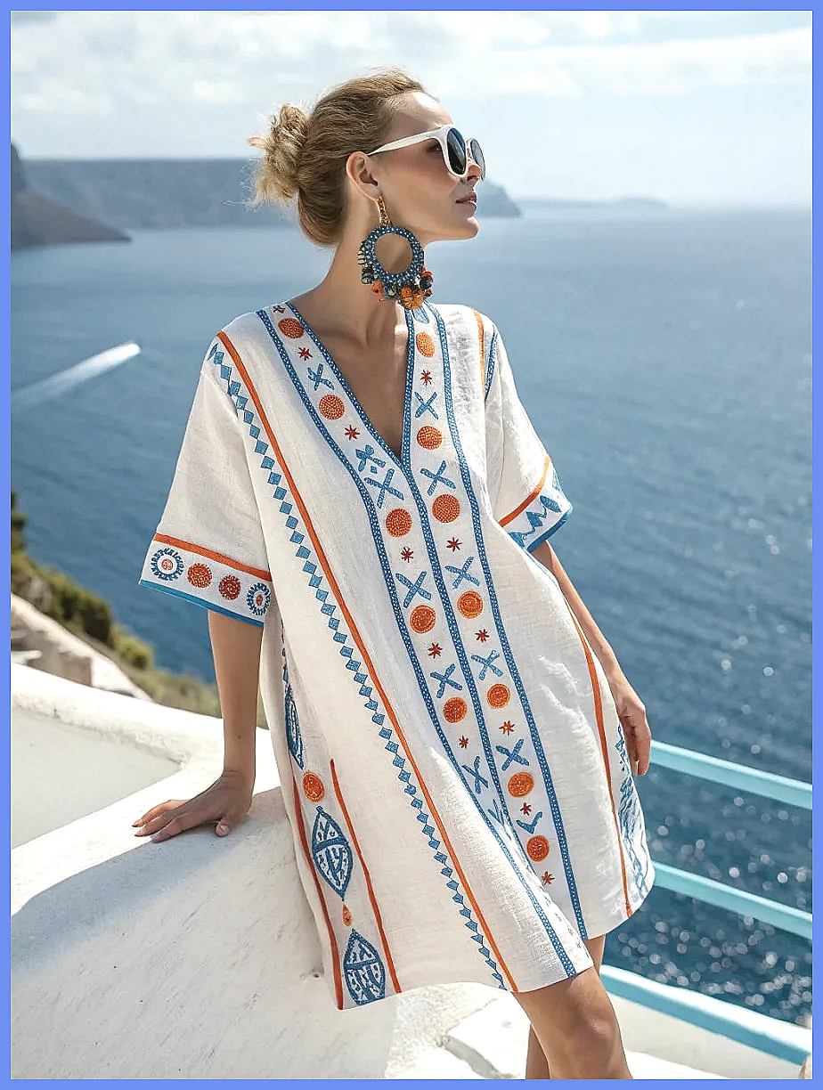 Dresses - Robe de plage ample à imprimé