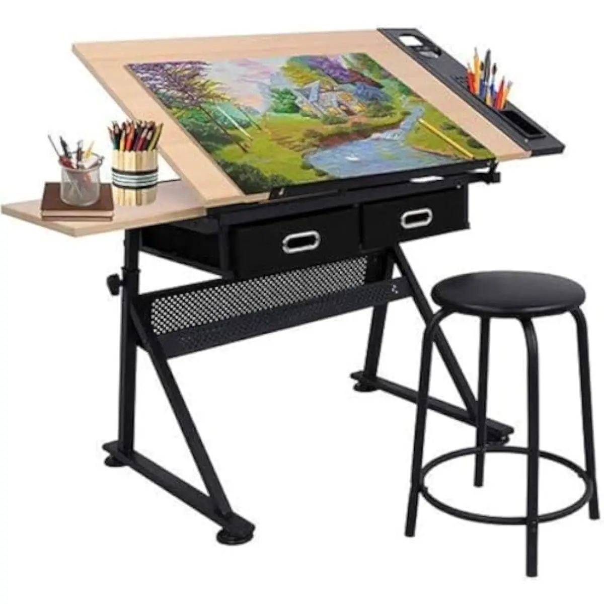 Tops - Bureau de dessin réglable avec plateau