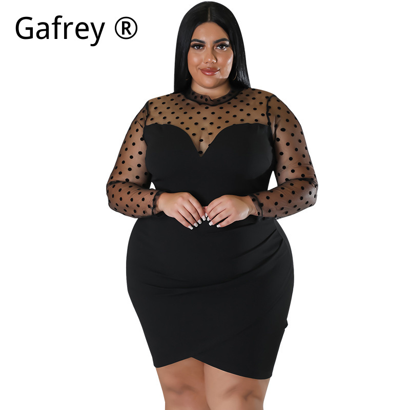Sexy Mesh Sheer Bodycon Dress - Robe Midi Moulante Sexy en Maille