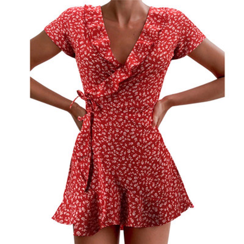 French Vintage Floral Midi Dress - Robe trapèze flottante d'été pour femmes,
