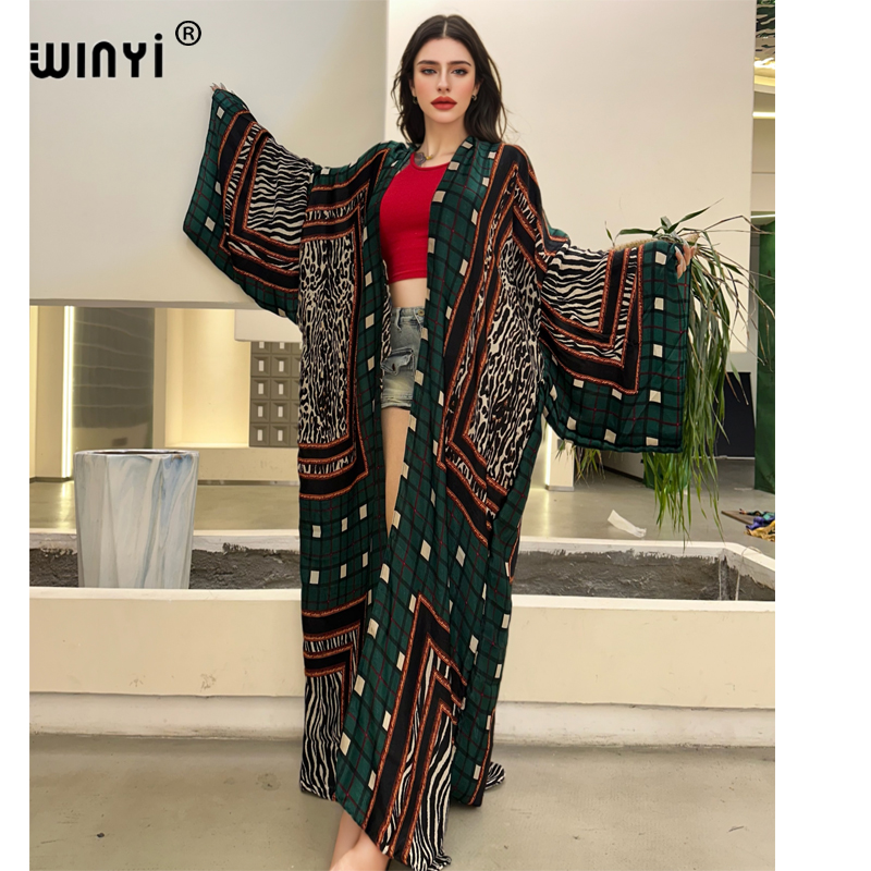 Boho Summer Beach Maxi Dress - WINYI kimono sexy été 2025 femme