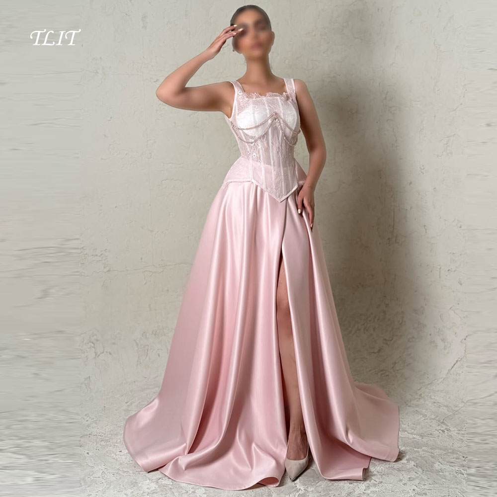 Elegant Satin Evening Gown Split - Robes de soirée élégantes TLIT en