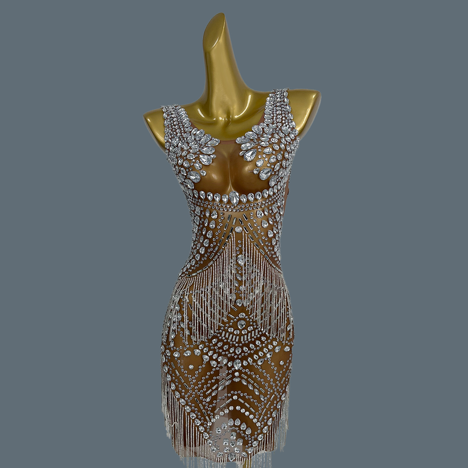 Sparkly Rhinestone Club Party Dress - Robes de soirée sexy pour femmes,