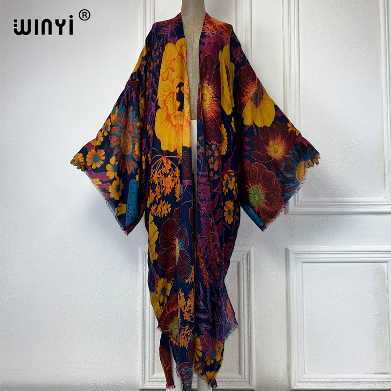 Boho Summer Beach Maxi Dress - WINYI Africa Fashion Robe longue kimono