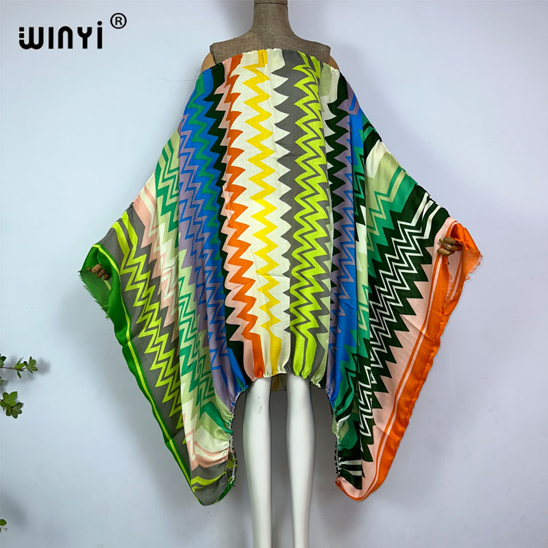 Boho Summer Beach Maxi Dress - WINYI Robes Maxi Sexy à Col