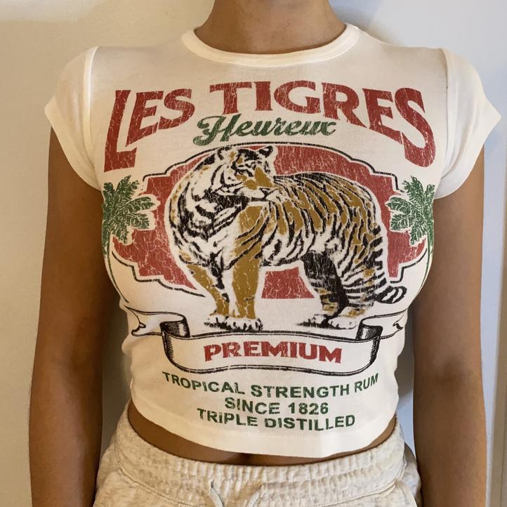 Y2K Graphic Baby Tee Crop - T-shirts graphiques Y2K pour femmes et