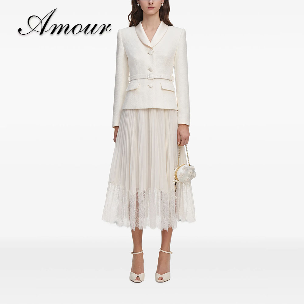 Tweed Two Piece Blazer Dress - Ensemble de costume formel deux pièces
