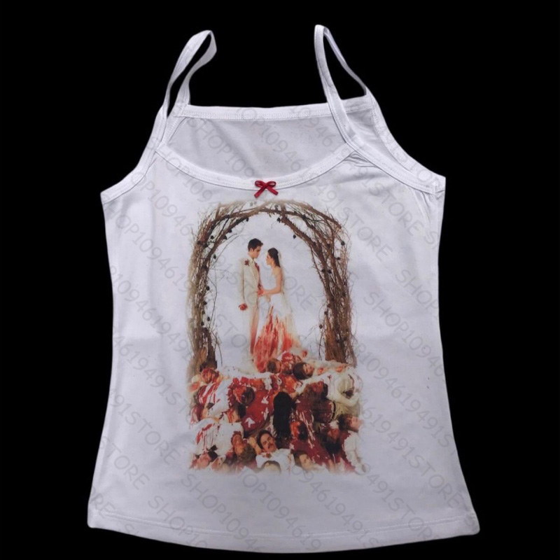 Y2K Graphic Baby Tee Crop - Camisole graphique Anime Grunge, haut court