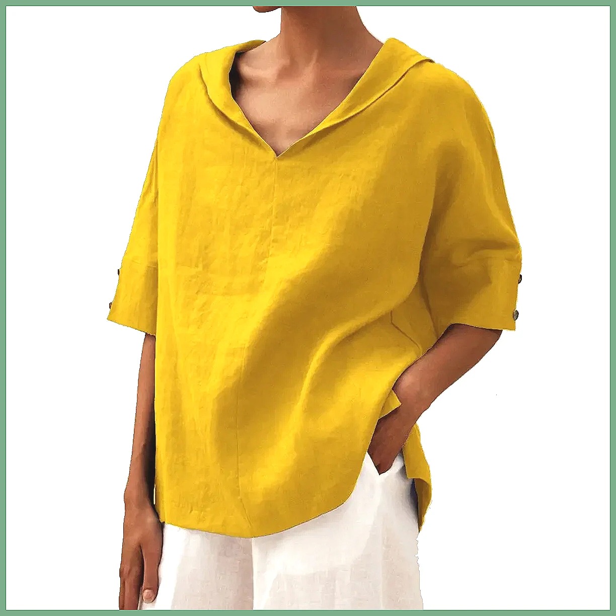 Blouses - Chemisier ample en coton et lin