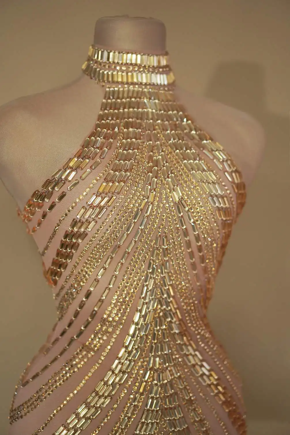 Sparkly Rhinestone Club Party Dress - Robe scintillante pour femme, extensible, avec