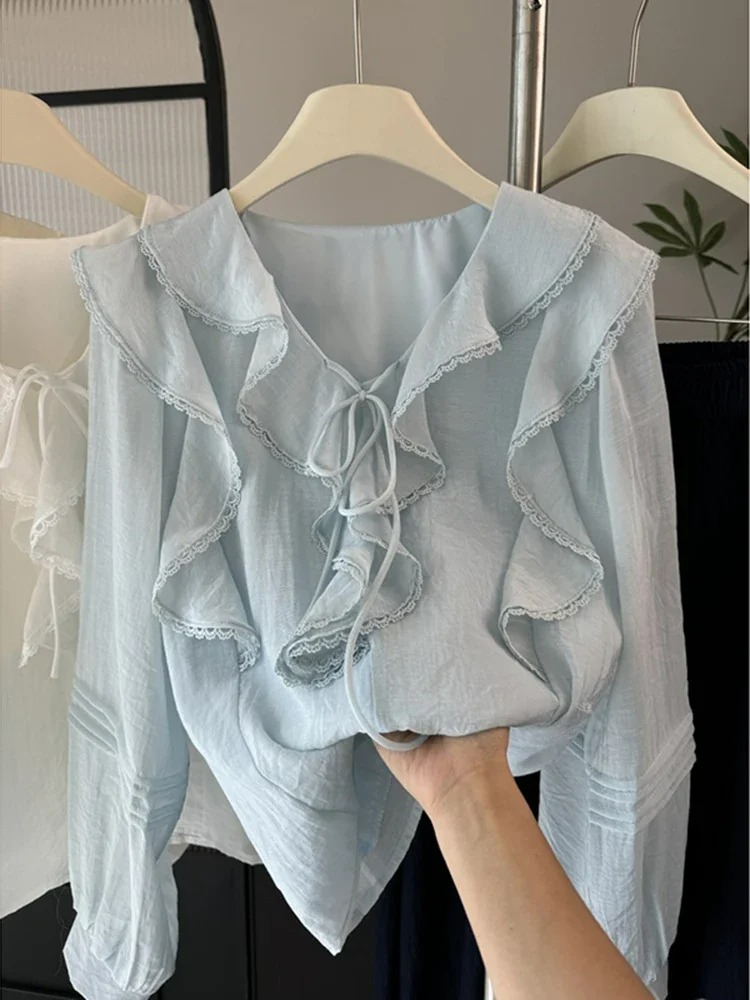 Blouses - Chemisier chic à col en V