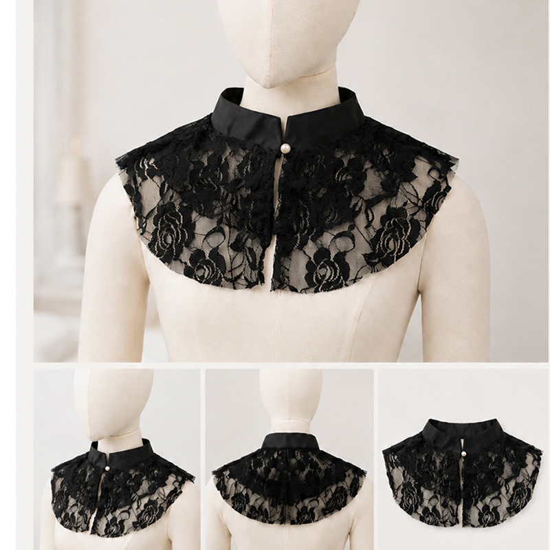 Dresses - Élégant col amovible en dentelle florale