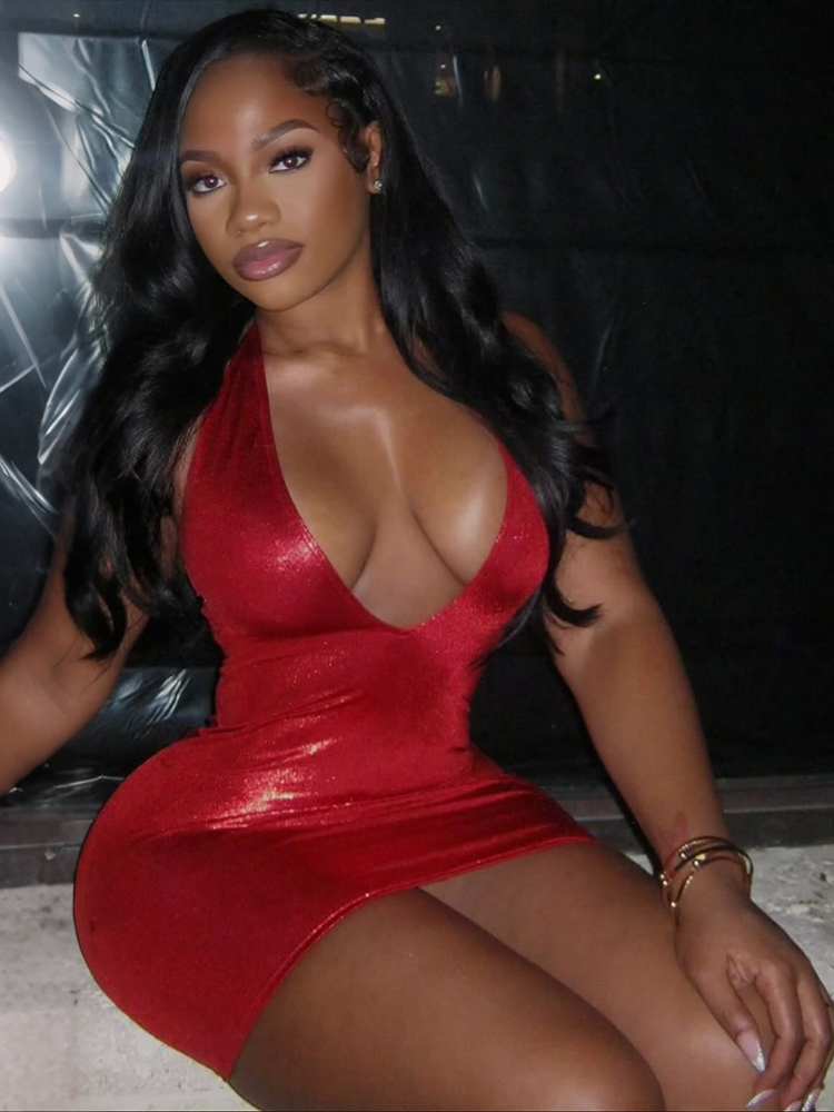 Robe de soirée de noël pour fe - Y2K Backless Halter Mini Dress avis et prix