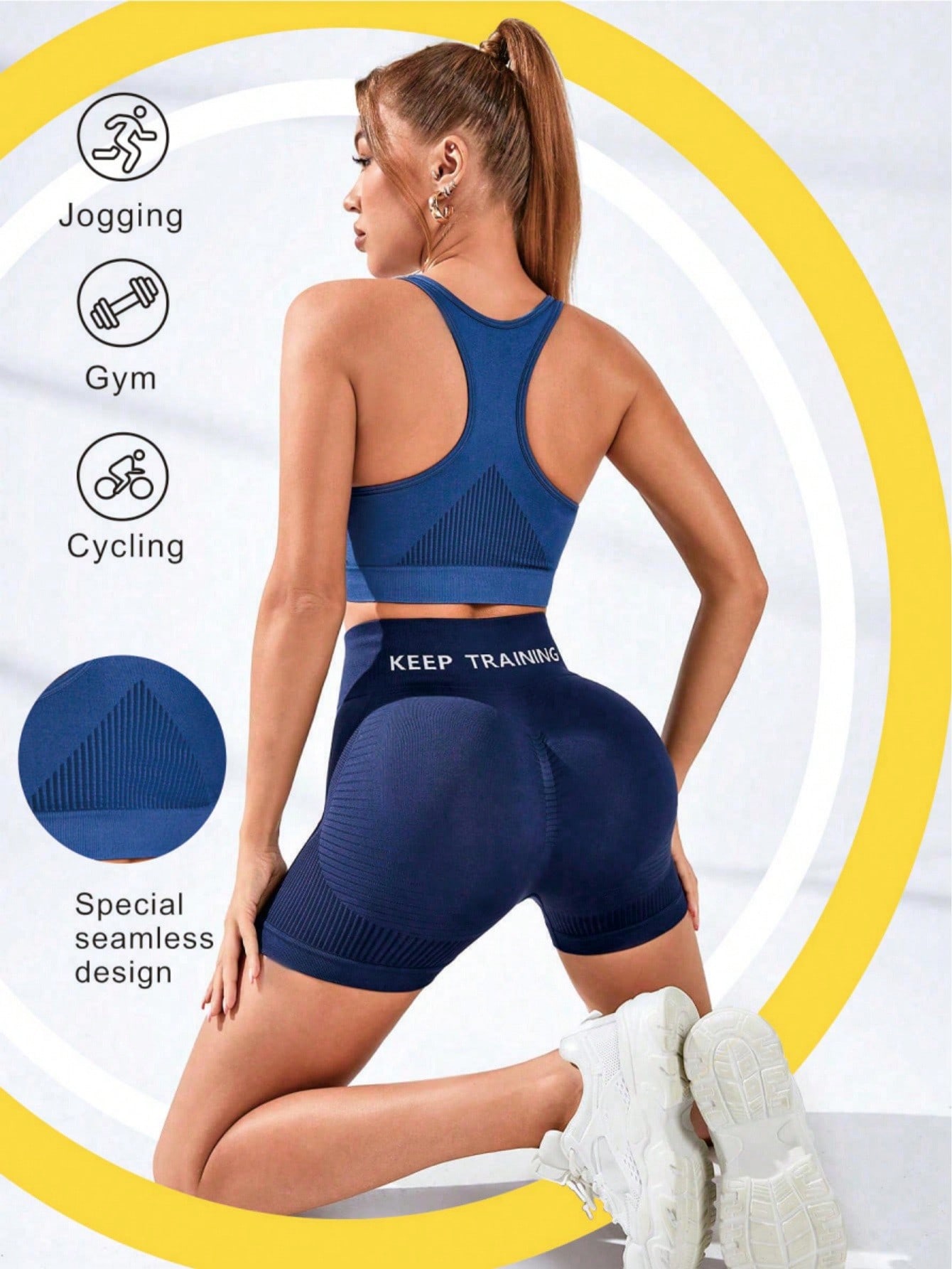 Brassière de sport dos nageur  - Seamless Ribbed Workout Tank Top avis et prix