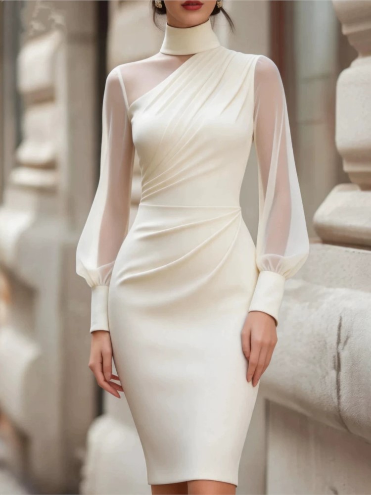 Nouvelle Robe Midi Moulante en - Sexy Mesh Sheer Bodycon Dress avis et prix