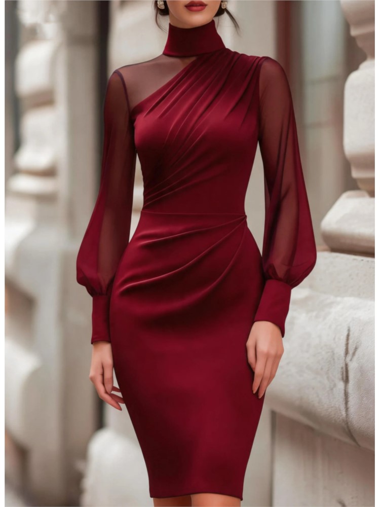 Nouvelle Robe Midi Moulante en - Sexy Mesh Sheer Bodycon Dress avis et prix