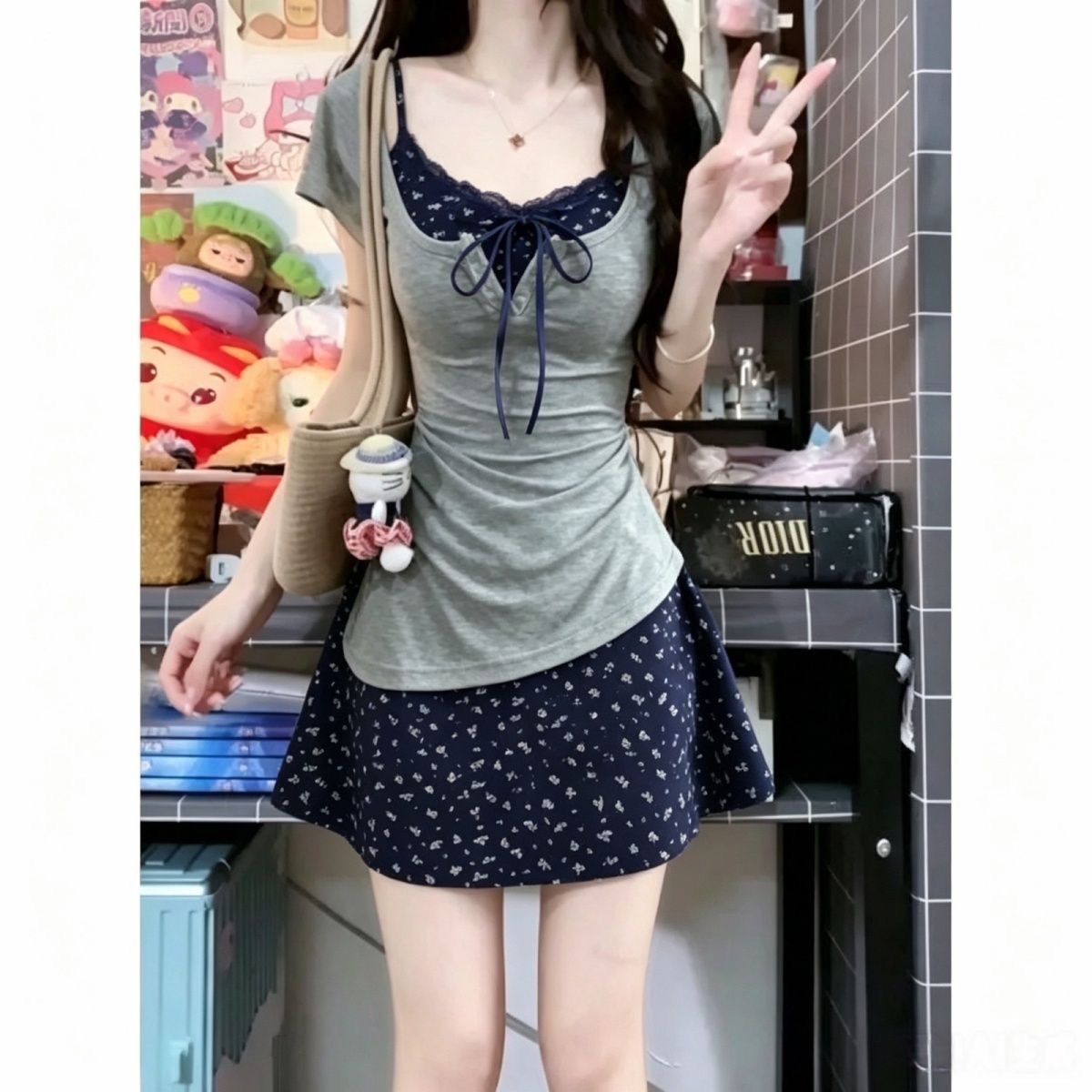 Ensemble deux pièces pour femm - Korean Style A Line Shirt Dress avis et prix
