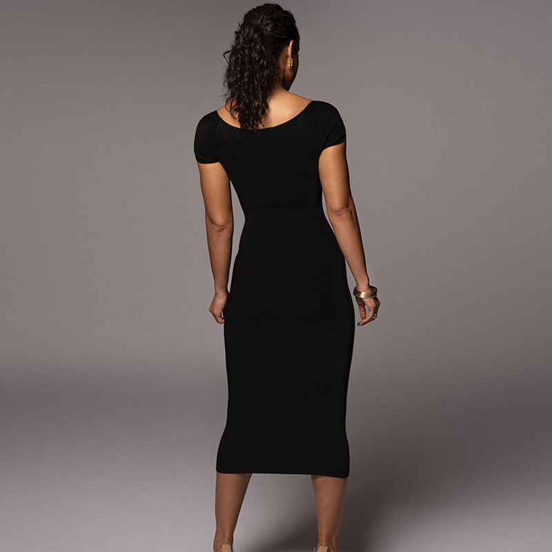 Nouvelle Robe Moulante Côtelée - Bodycon Long Sleeve Ribbed Dress avis et prix