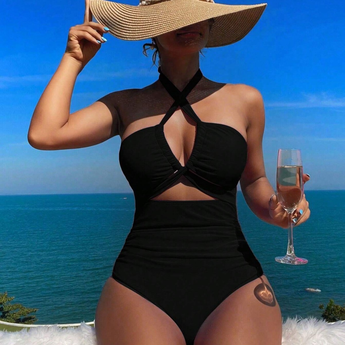 Maillot de bain femme noir uni - Swimwear avis et prix