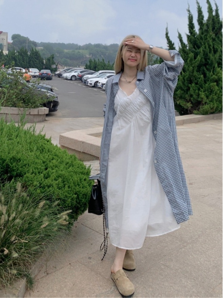 Ensemble chic grande taille st - Korean Style A Line Shirt Dress avis et prix