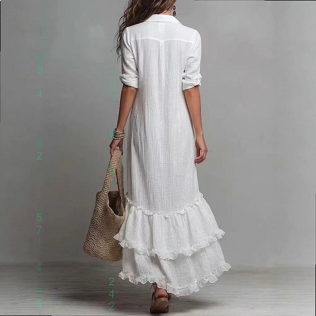 Robe chemise en coton et lin à - Casual Loose Linen Shirt Dress avis et prix