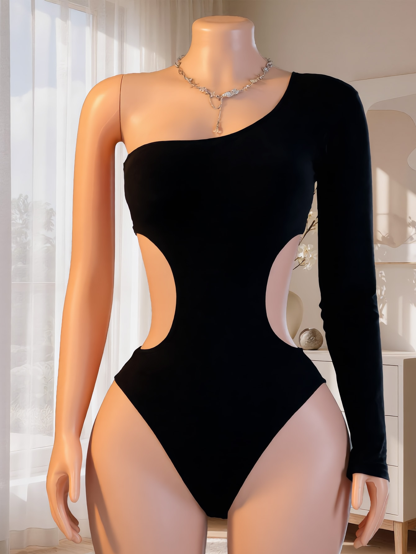 Body asymétrique à manches lon - Lingerie avis et prix