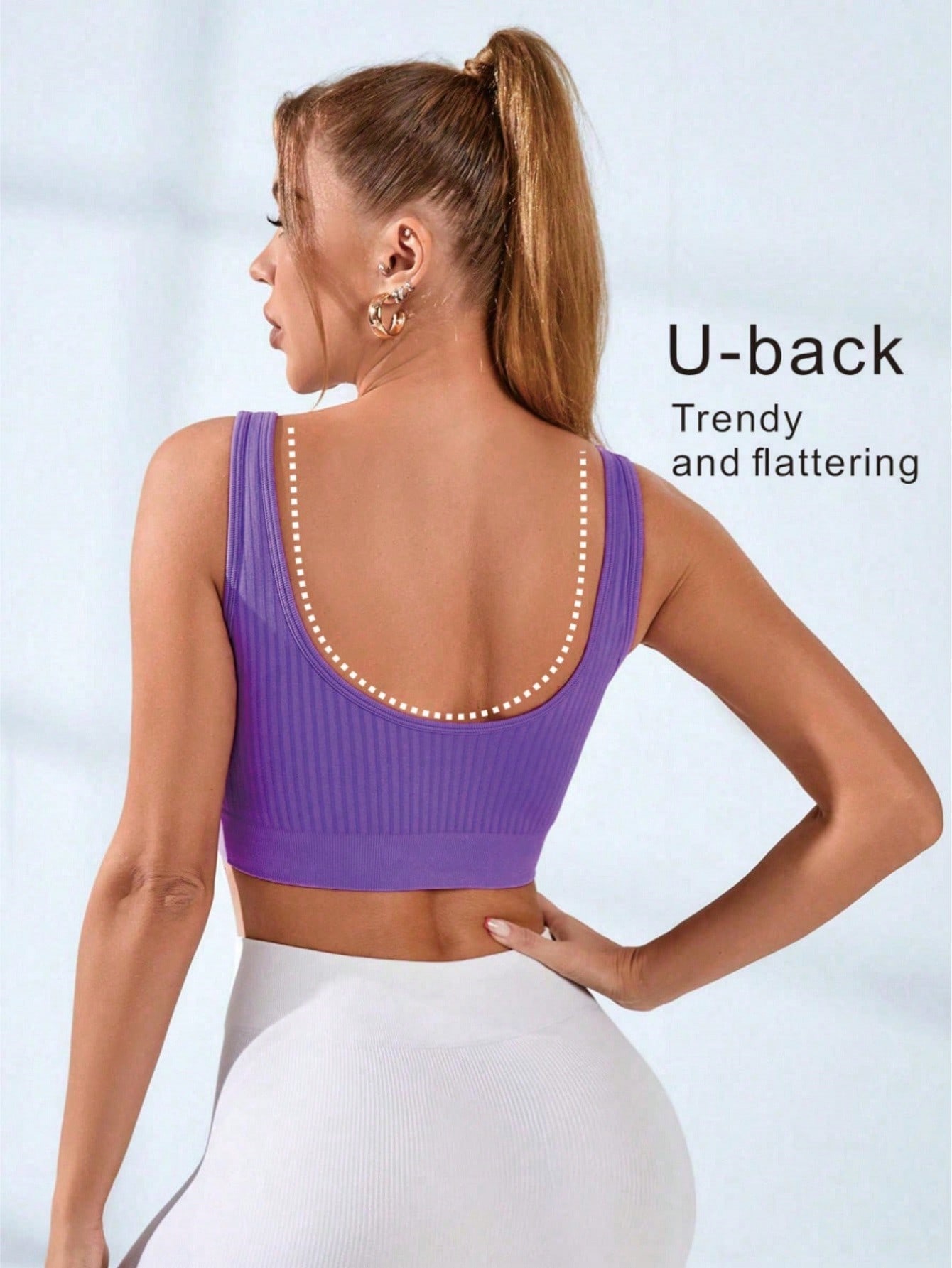 Soutien-gorge de sport côtelé  - Seamless Ribbed Workout Tank Top avis et prix