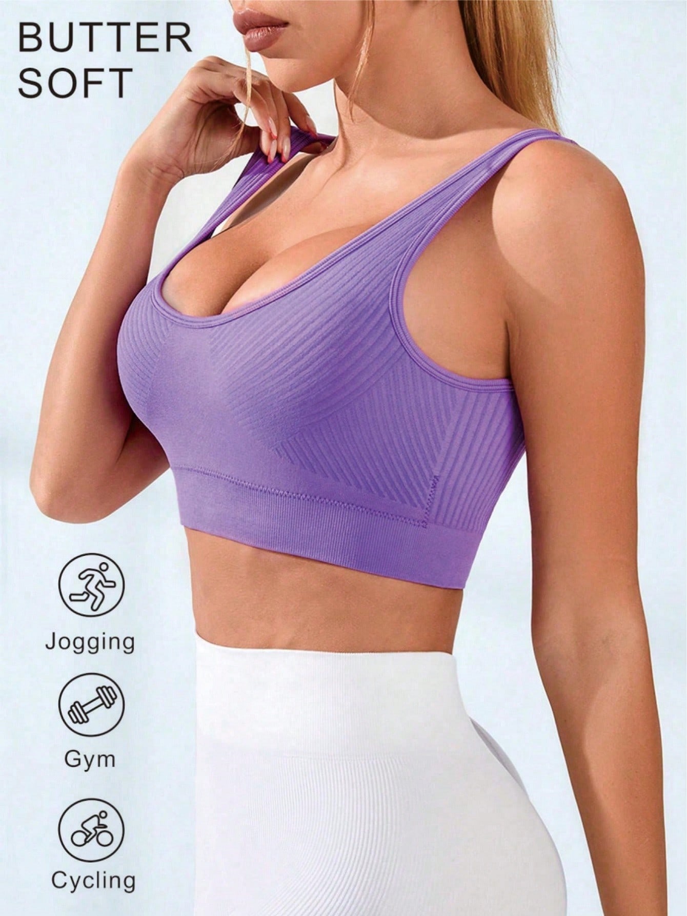 Soutien-gorge de sport côtelé  - Seamless Ribbed Workout Tank Top avis et prix