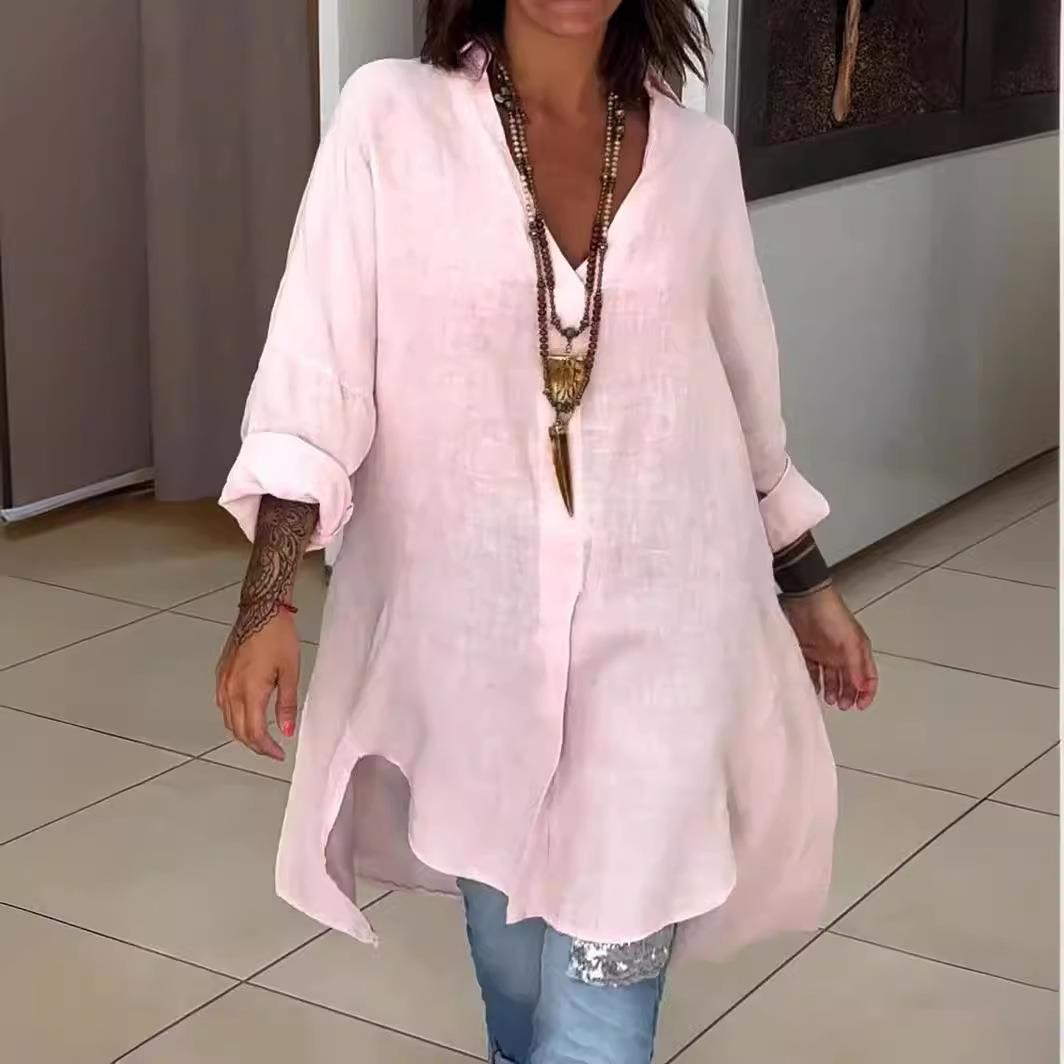 Nouvelle Robe Chemise Décontra - Casual Loose Linen Shirt Dress avis et prix