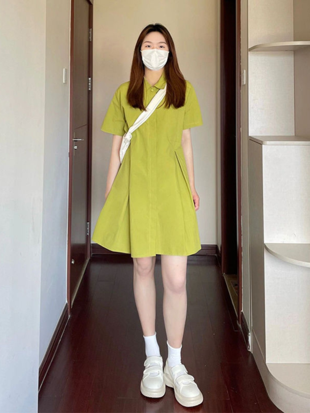 Robe à col grande taille pour  - Korean Style A Line Shirt Dress avis et prix
