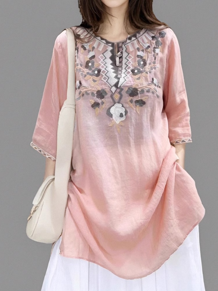 Robe chemise élégante en lin b - Casual Loose Linen Shirt Dress avis et prix