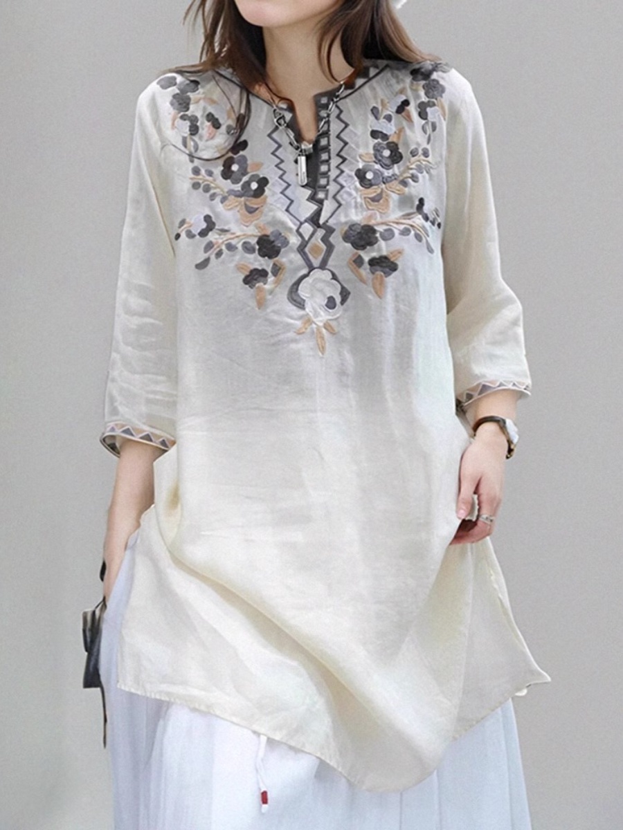 Robe chemise élégante en lin b - Casual Loose Linen Shirt Dress avis et prix