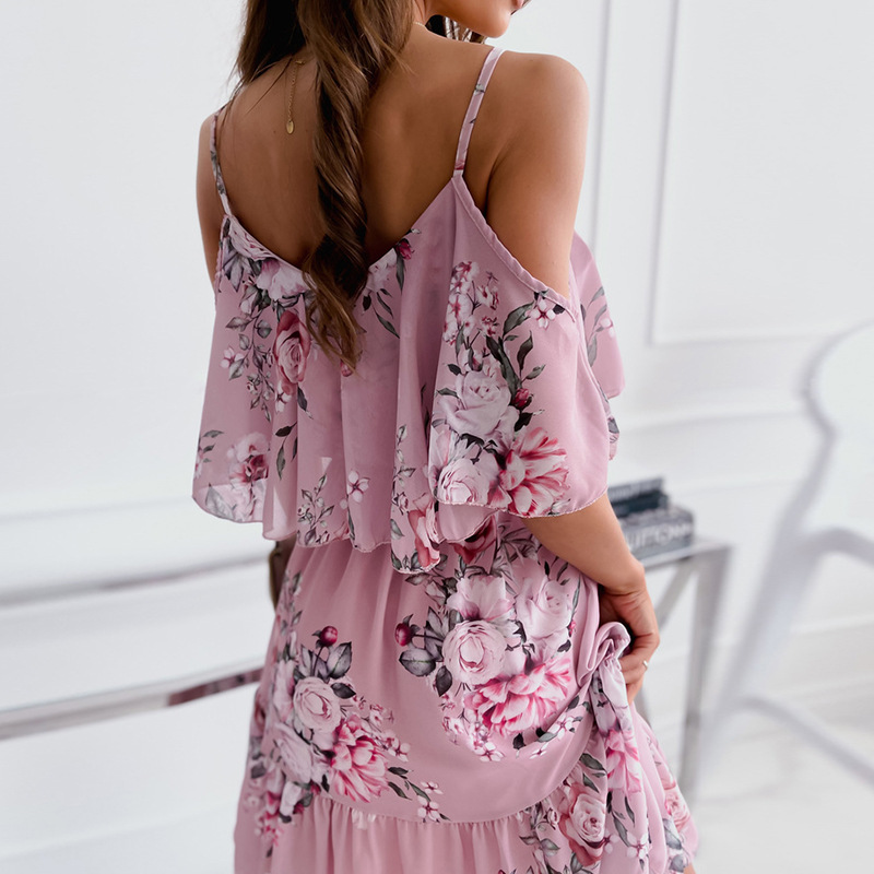 Femme robe 2025 été imprimé fl - French Vintage Floral Midi Dress avis et prix