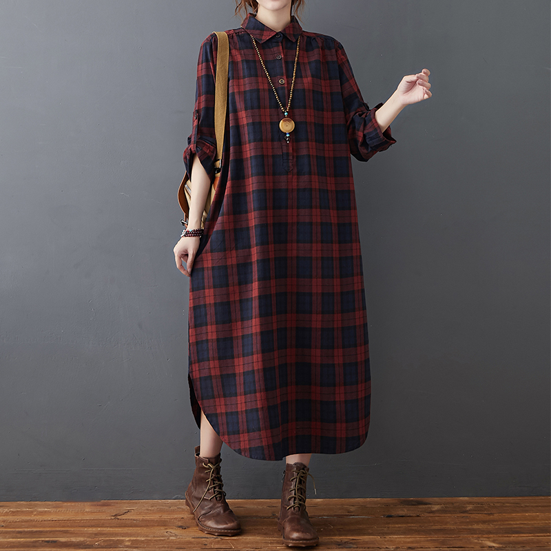 Robe Chemise Midi en Lin et Co - Casual Loose Linen Shirt Dress avis et prix