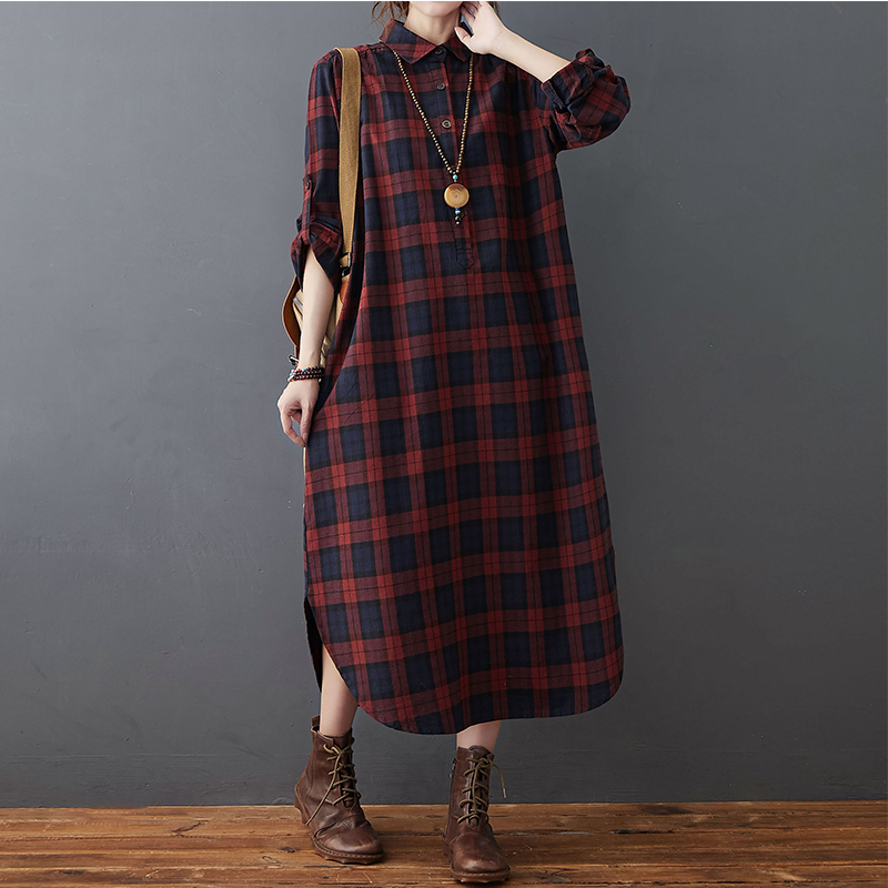 Robe Chemise Midi en Lin et Co - Casual Loose Linen Shirt Dress avis et prix
