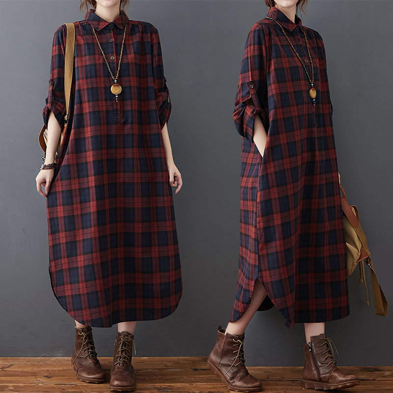 Robe Chemise Midi en Lin et Co - Casual Loose Linen Shirt Dress avis et prix