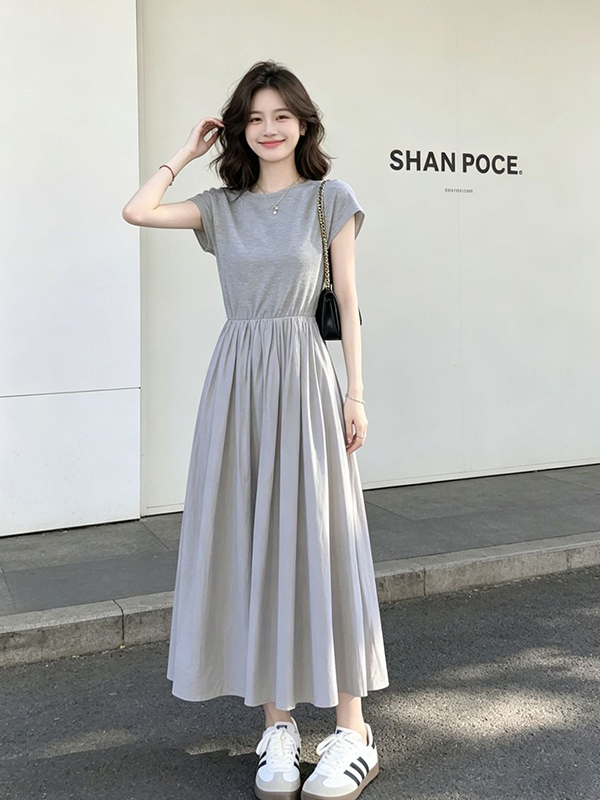 Robe T-shirt d'été décontracté - Korean Style A Line Shirt Dress avis et prix