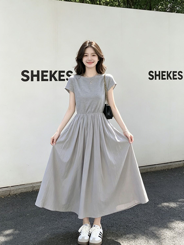 Robe T-shirt d'été décontracté - Korean Style A Line Shirt Dress avis et prix