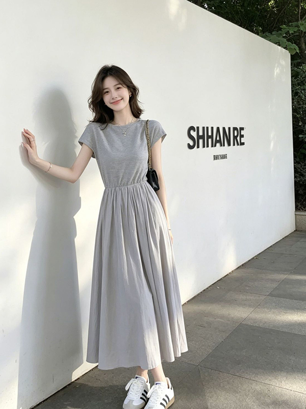 Robe T-shirt d'été décontracté - Korean Style A Line Shirt Dress avis et prix