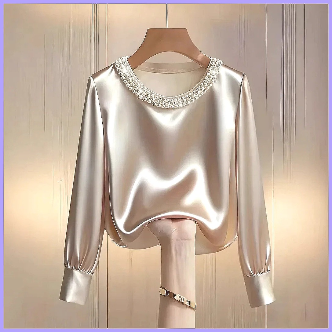 Chemisier élégant en satin per - Blouses avis et prix