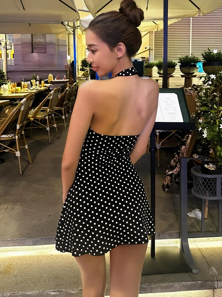 Robe moulante sexy dos nu FDEY - Y2K Backless Halter Mini Dress avis et prix