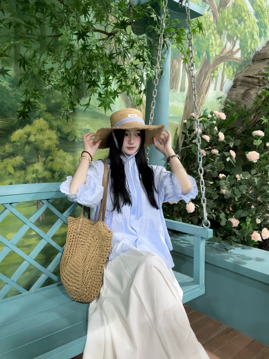 Ensemble chemise à manches bou - Korean Style A Line Shirt Dress avis et prix