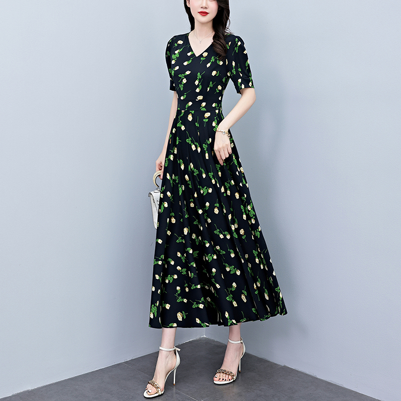 Robe longue moulante d'été à m - French Vintage Floral Midi Dress avis et prix