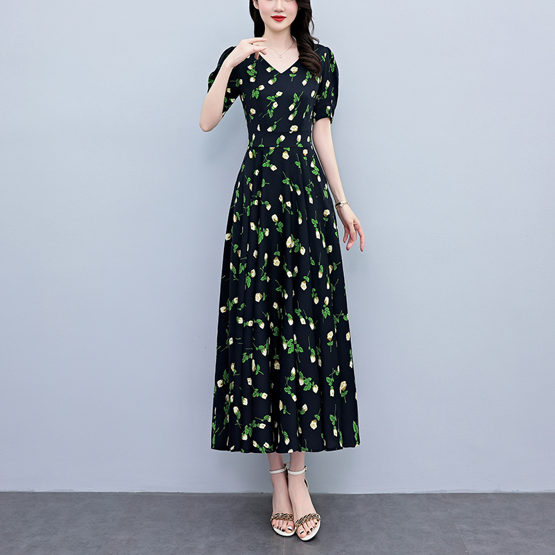 Robe longue moulante d'été à m - French Vintage Floral Midi Dress avis et prix
