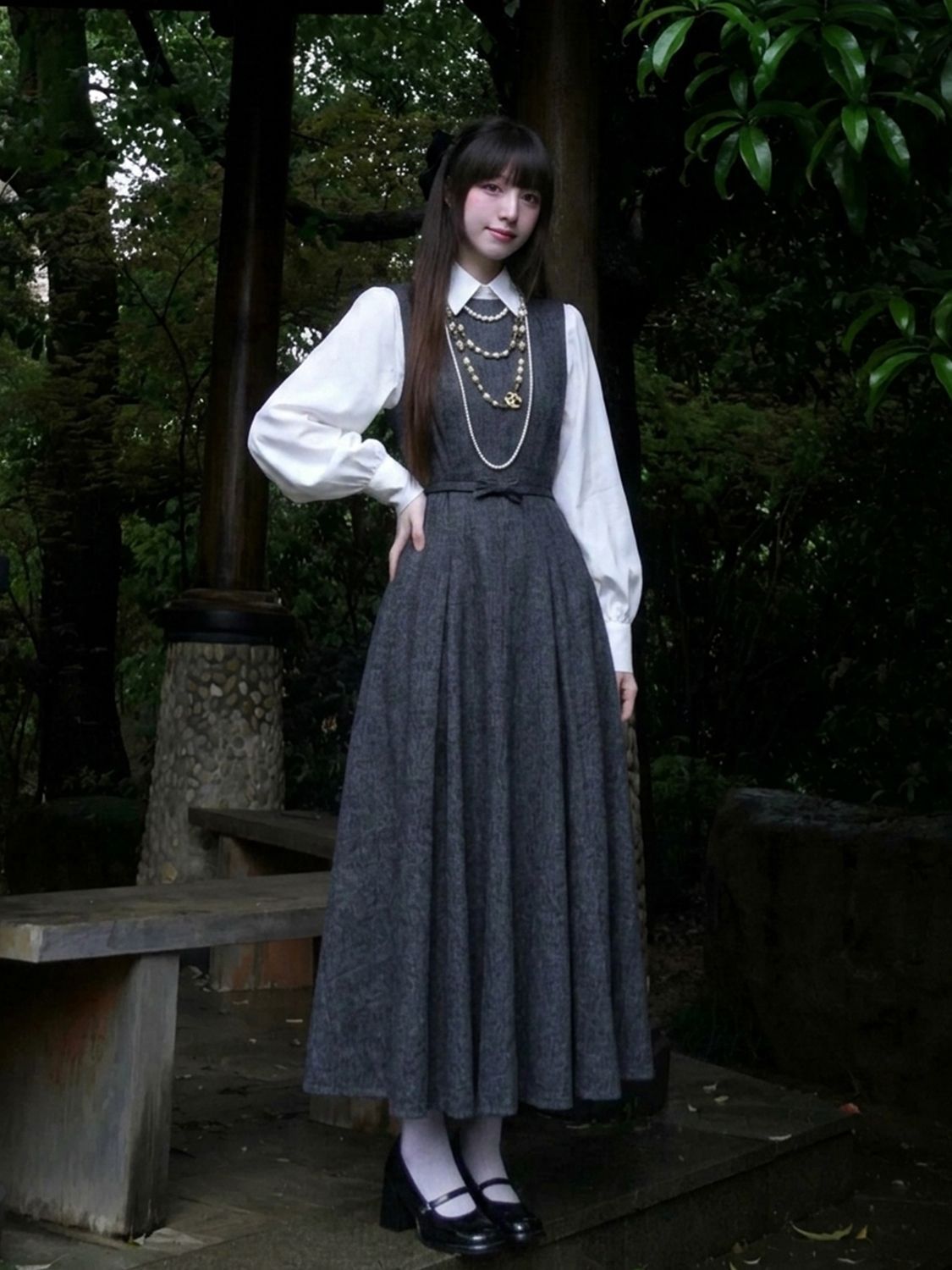 Ensemble robe 2 pièces style H - Korean Style A Line Shirt Dress avis et prix