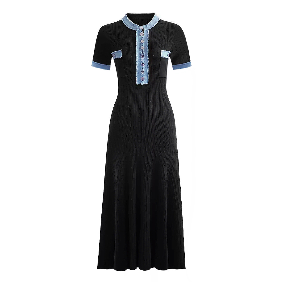 Robe longue sirène en maille c - Bodycon Long Sleeve Ribbed Dress avis et prix