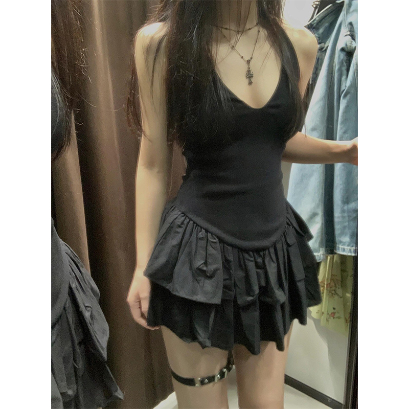 MEXZT Y2K noir Mini robe femme - Y2K Backless Halter Mini Dress avis et prix
