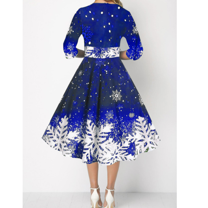 Robes de noël d'hiver pour fem - French Vintage Floral Midi Dress avis et prix
