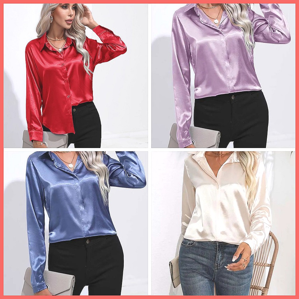 Chemise en satin pour femme Pr - Blouses avis et prix