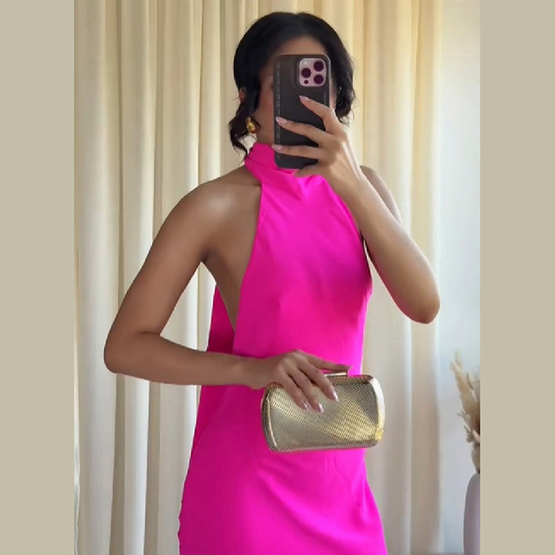 Robe longue en satin pour femm - Elegant Satin Evening Gown Split avis et prix